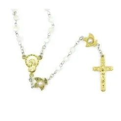 Rosario Con Colombe In Madreperla Grano 4 Mm