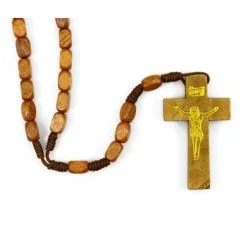 Rosario Francescano In Legno Con Gancio Grano 7x4 Mm