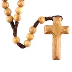Rosario Francescano Da Collo In Ulivo Grano 8 Mm