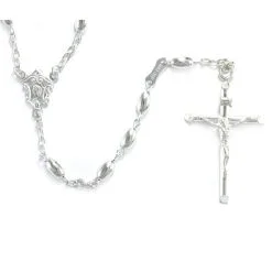 Rosario Perlina Lucida In Argento 800°° Grano 5x7 Mm