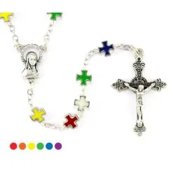 Rosario Corce Smaltata In Metallo Grano 6 Mm