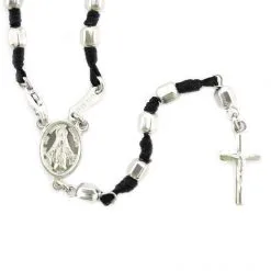 Rosario Da Collo Esagoni In Argento 800 Grano 4x2,5 Mm