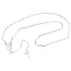 Rosario Da Collo In Argento 800°° Grano 2 Mm -Sconto Rosari Fai da Te in Italia 27000174 4 corona da rosario in argento 800 con gancio mm 2 550x550w