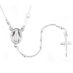 Rosario Da Collo In Argento 800°° Grano 2 Mm