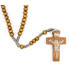 Rosario Francescano In Legno E Spago Grano 4 Mm