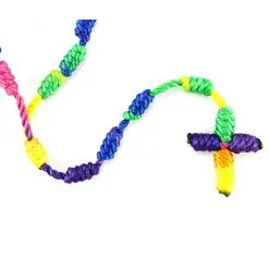 Rosario In Corda Multicolore Grano 6 Mm