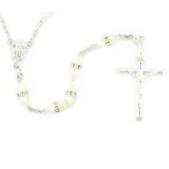 Rosario Madreperla Swarovski E Argento 800 Grano 4 Mm