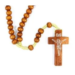 Rosario In Legno Liscio Grano 6 Mm