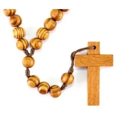 Rosario Francescano In Legno E Corda Grano 10 Mm