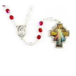 Rosario Divina Misericordia In Vetro Grano 7 Mm