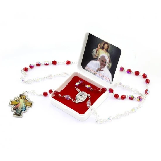 Rosario Divina Misericordia In Vetro Grano 7 Mm 2 Rosario Divina Misericordia In Vetro Grano 7 Mm - immagine 2