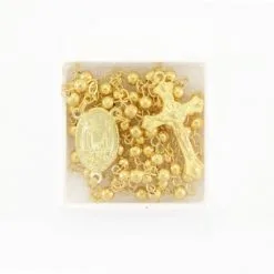 Rosario Grani Tondi In Metallo Dorato Grano 4 Mm -Sconto Rosari Fai da Te in Italia 27000214 rosario grani tondi in metallo dorato grano mm 4 d 550x550 1