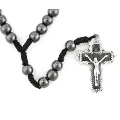 Rosario Collana Colore Ematite Grano 6 Mm