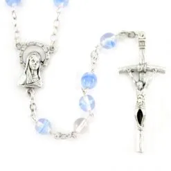 Rosario Grani Tondi Vetro Celeste Grano 7 Mm