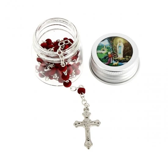 Rosario Profumato In Barattolo Vetro Madonna Lourdes Grano 4 Mm 1 Rosario Profumato In Barattolo Vetro Madonna Lourdes Grano 4 Mm