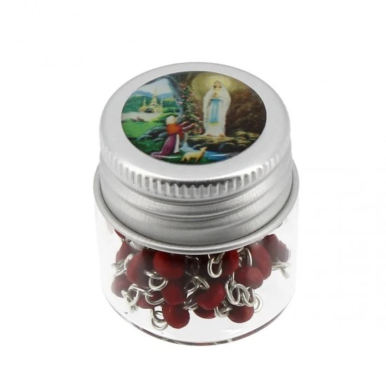 Rosario Profumato In Barattolo Vetro Madonna Lourdes Grano 4 Mm 2 Rosario Profumato In Barattolo Vetro Madonna Lourdes Grano 4 Mm - immagine 2