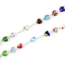 Rosario Grani Cuori In Vetro Grano 8 Mm -Sconto Rosari Fai da Te in Italia 27000261 rosario grani cuori in vetro grano 8 mmd 550x550w