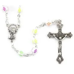 Rosario Plastica Grano Croci Incise Grano 6 Mm