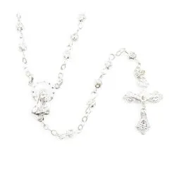 Rosario In Metallo Filigranato Grano 4 Mm