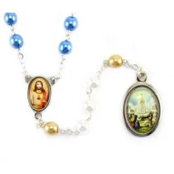 Rosario Madonna Di Fatima Perla Sintetica Grano 6 Mm