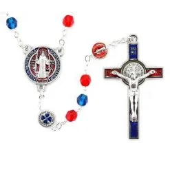 Rosario Di San Benedetto Cristallo Con Astuccio Grano 6 Mm