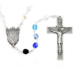 Rosario Madonna Miracolosa Cristallo Grano 6 Mm