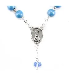 Rosario Madonna Di Fatima Legno Azzurro Grano 8 Mm -Sconto Rosari Fai da Te in Italia 27000284 rosario madonna di fatima legno azzurro grano 8 mmd 550x550w