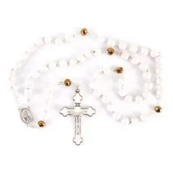 Rosario Madonna Di Fatima Legno Bianco Grano 8 Mm -Sconto Rosari Fai da Te in Italia 27000285 rosario madonna di fatima legno bianco grano 8 mma 550x550w