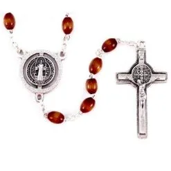 Rosario San Benedetto Legno Grano 4x6 Mm