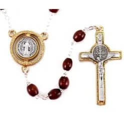 Rosario In Legno San Benedetto Grano 4x6 Mm