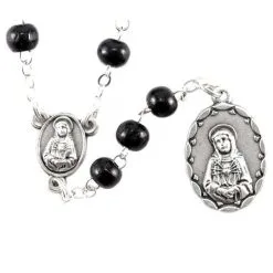 Rosario Madonna Addolorata In Legno Grano 6 Mm