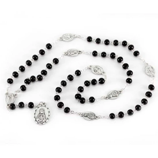 Rosario Madonna Addolorata In Legno Grano 6 Mm 6 Rosario Madonna Addolorata In Legno Grano 6 Mm - immagine 6