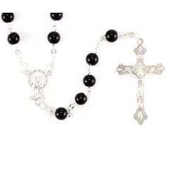 Rosario In Vetro Nero Grano 6 Mm