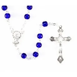 Rosario In Vetro Blu Grano 6 Mm