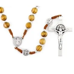 Rosario San Benedetto Legno Ulivo Grano 7 Mm