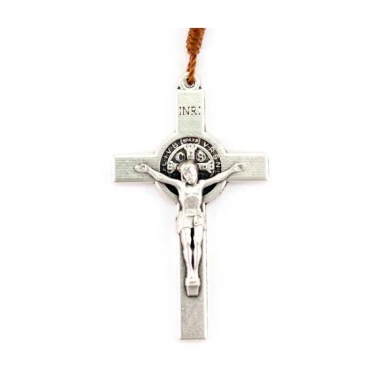 Rosario San Benedetto Legno Ulivo Grano 7 Mm 3 Rosario San Benedetto Legno Ulivo Grano 7 Mm - immagine 3