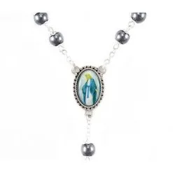 Rosario Con Coppette Colore Ematite Grano 7 Mm -Sconto Rosari Fai da Te in Italia 27000321 rosario con coppette colore ematite grano 7 mmd 550x550w