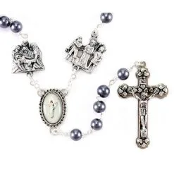 Rosario Via Crucis Colore Ematite Grano 7 Mm