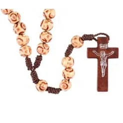 Rosario Legno Chiaro Dipinto 10 Mm