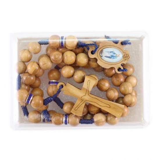 Rosario In Legno Ulivo Madonna Miracolosa 7 Mm 2 Rosario In Legno Ulivo Madonna Miracolosa 7 Mm - immagine 2