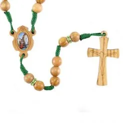 Rosario In Legno Ulivo Madonna Di Lourdes 7 Mm