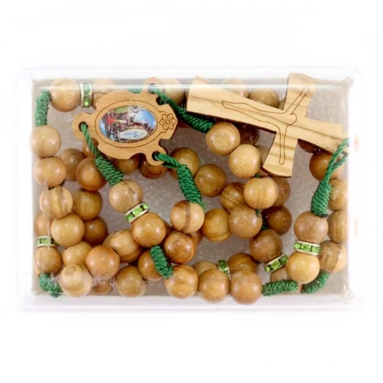 Rosario In Legno Ulivo Madonna Di Lourdes 7 Mm 2 Rosario In Legno Ulivo Madonna Di Lourdes 7 Mm - immagine 2