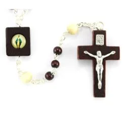 Rosario Madonna Miracolosa In Legno Grano 4 Mm