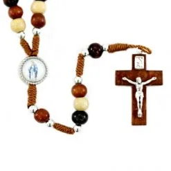 Rosario Legno Varie Tonalità Madonna Miracolosa 6 Mm