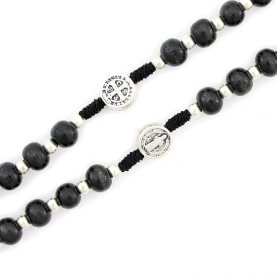 Rosario Legno E Metallo San Benedetto 6 Mm 4 Rosario Legno E Metallo San Benedetto 6 Mm - immagine 4