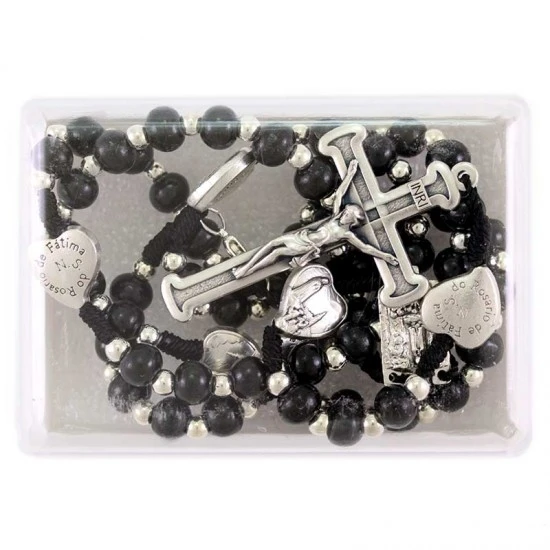 Rosario Legno E Metallo Madonna Di Fatima 6 Mm 2 Rosario Legno E Metallo Madonna Di Fatima 6 Mm - immagine 2