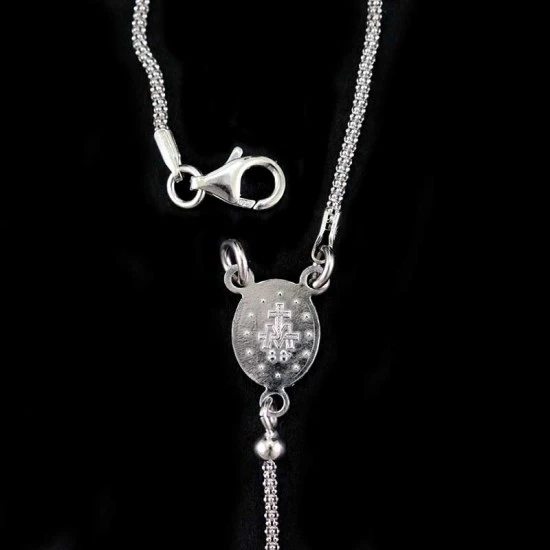 Rosario Collana In Argento 925°° Rodiato Grano 2 Mm 4 Rosario Collana In Argento 925°° Rodiato Grano 2 Mm - immagine 4