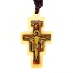 Rosario Legno Ulivo Con Crocifisso San Damiano Grano 5x8 Mm -Sconto Rosari Fai da Te in Italia 27000359 rosario legno ulivo con crocifisso san damiano grano 5x8 mmb 550x550 1