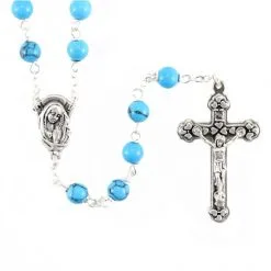 Rosario Grani In Vetro Turchese Grano 6 Mm