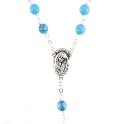 Rosario Grani In Vetro Turchese Grano 6 Mm -Sconto Rosari Fai da Te in Italia 27000360 rosario grani in vetro turchese grano 6 mmc 550x550 1